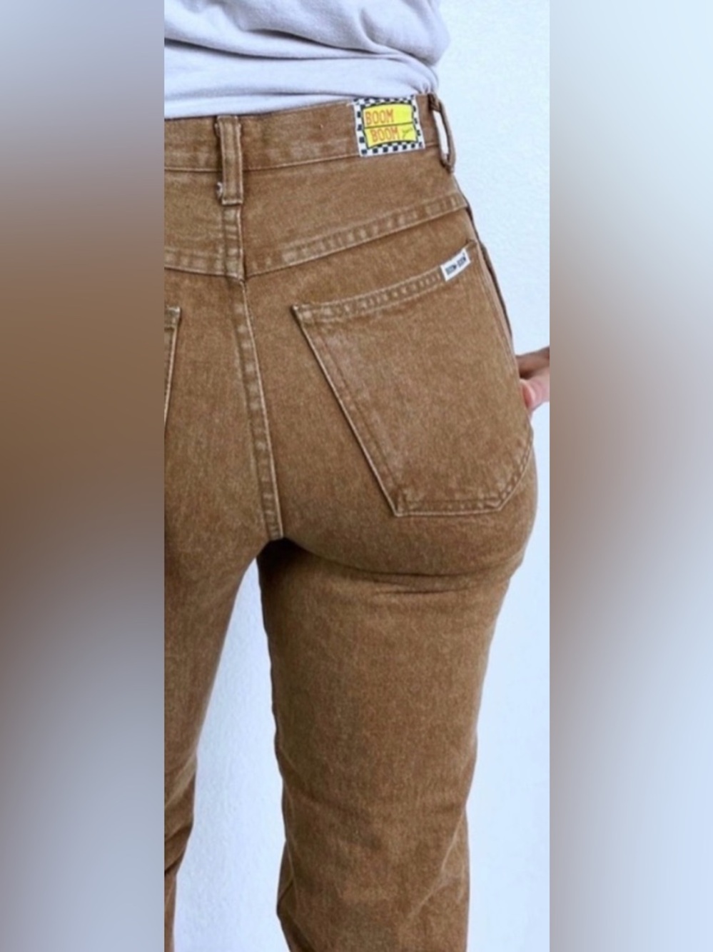 Vintage Boom Boom Brown Denim Straight Leg Jeans 3 4 26